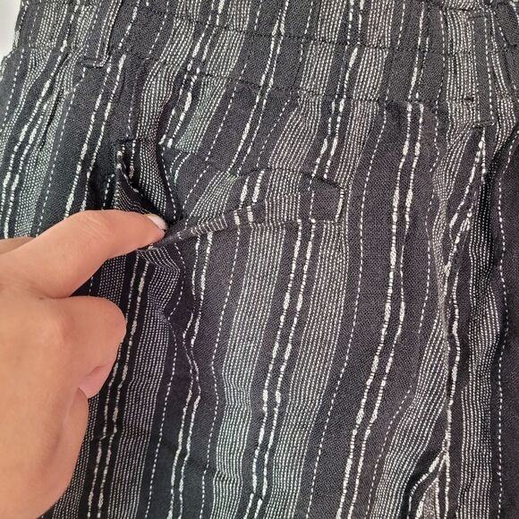 Briggs Women's Linen Blend Pull-On Pants Black Stripe Size X-Large - Picture 9 of 15